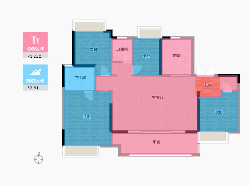 河南省-南阳市-金科中梁博翠东方-112.03-户型库-动静分区