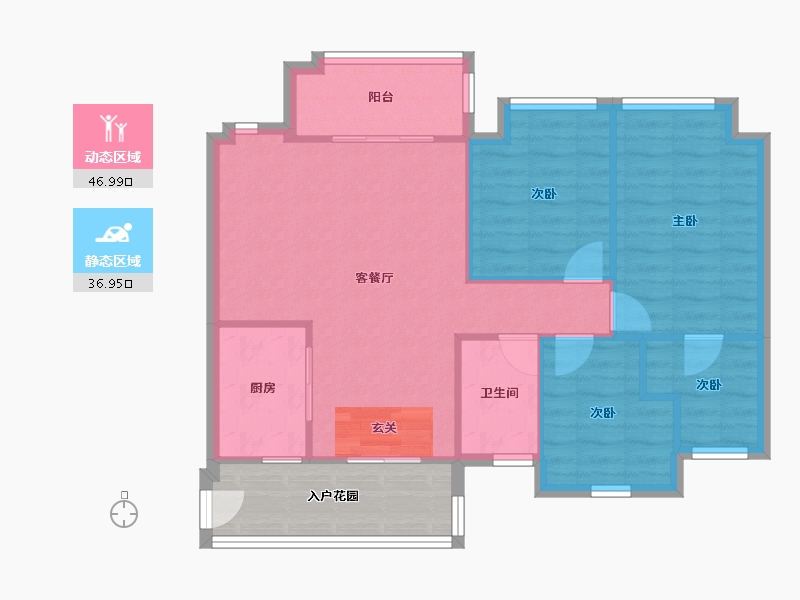 广东省-佛山市-星星凯旋国际-83.92-户型库-动静分区