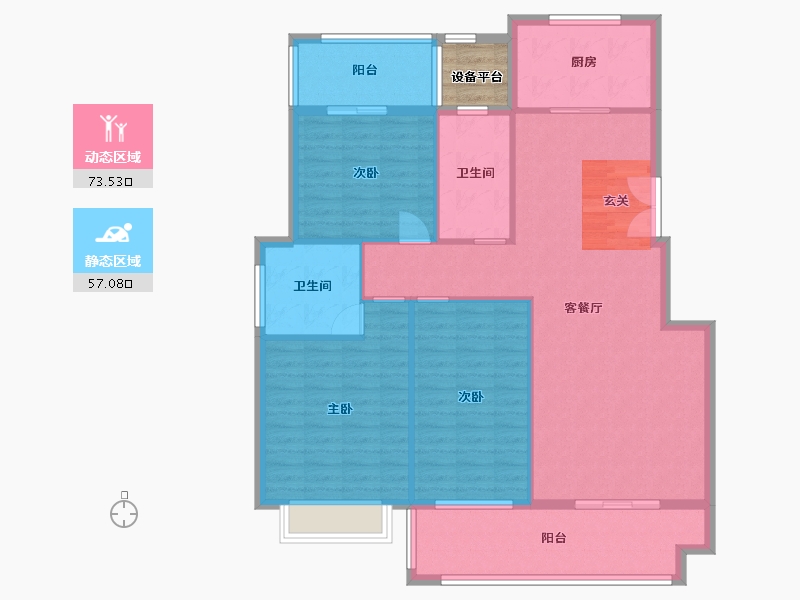 湖南省-衡阳市-金星・湘江雅院-122.02-户型库-动静分区