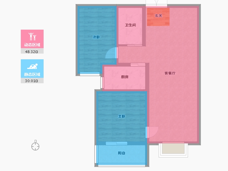 河北省-廊坊市-卓立金领域-69.74-户型库-动静分区