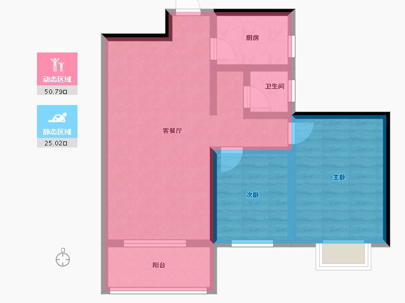 湖南省-长沙市-湘江东苑-67.01-户型库-动静分区