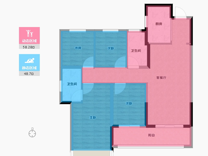 浙江省-温州市-外滩江月湾-96.01-户型库-动静分区