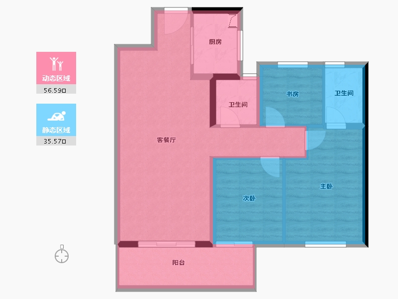 湖南省-长沙市-中国铁建・京师�Z台-82.90-户型库-动静分区