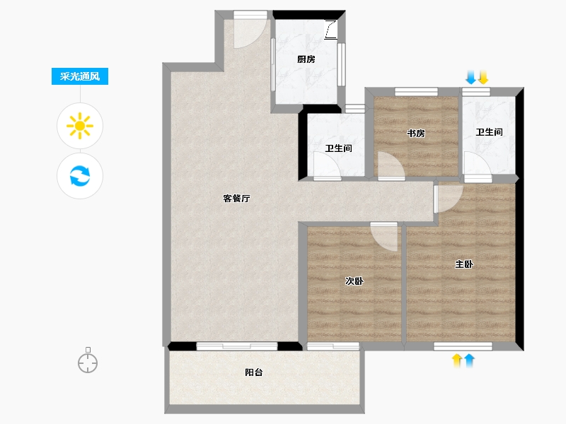 湖南省-长沙市-中国铁建・京师�Z台-82.90-户型库-采光通风