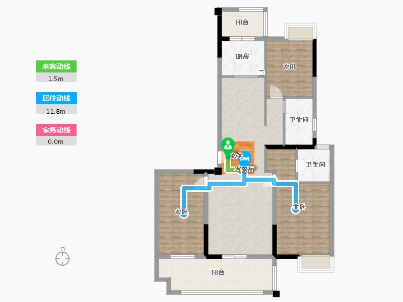 湖北省-黄石市-中乾融・龙台-111.90-户型库-动静线