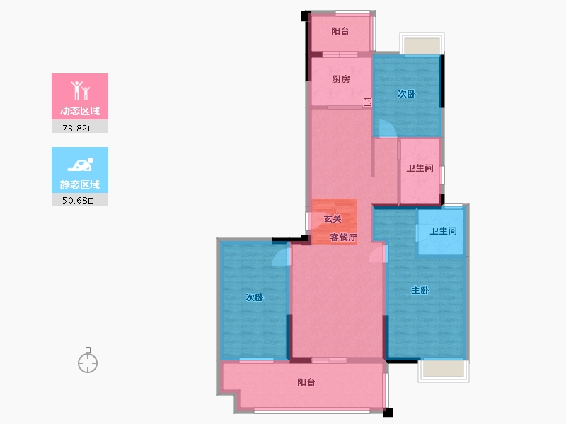 湖北省-黄石市-中乾融・龙台-111.90-户型库-动静分区