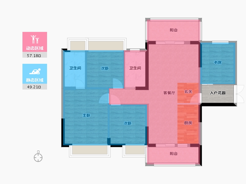 广西壮族自治区-钦州市-浦北晨华城市广场-99.59-户型库-动静分区