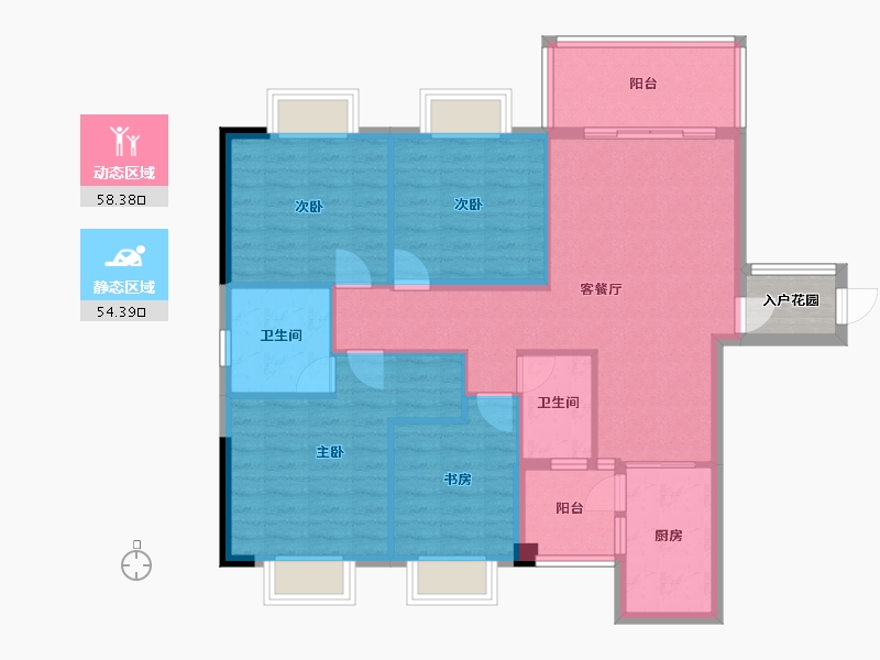 广西壮族自治区-南宁市-银泉一品天誉-104.64-户型库-动静分区