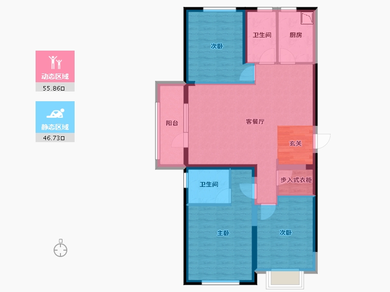 湖北省-武汉市-兰亭大境-91.27-户型库-动静分区