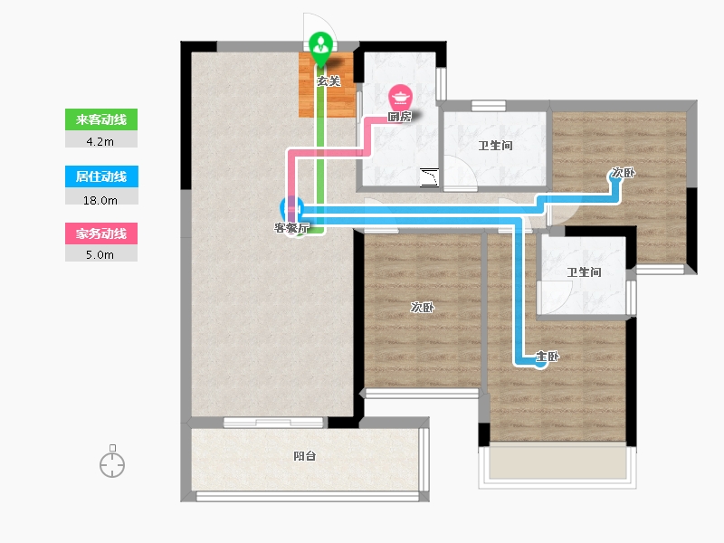 广西壮族自治区-钦州市-中地・滨江壹�二区-88.14-户型库-动静线