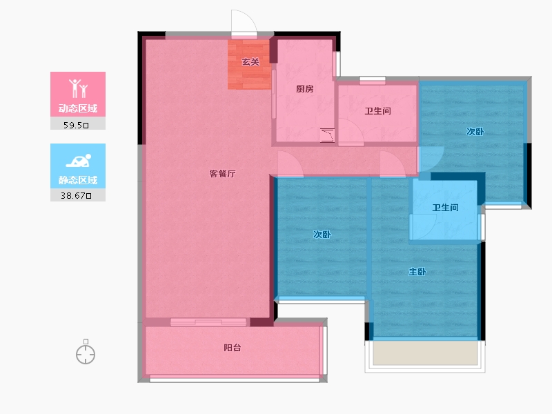 广西壮族自治区-钦州市-中地・滨江壹�二区-88.14-户型库-动静分区