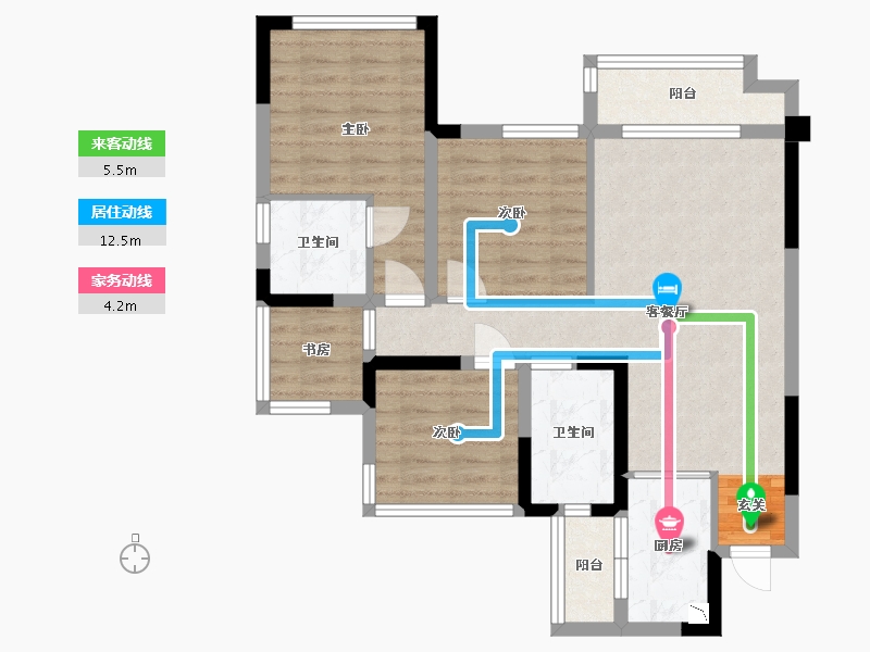 四川省-达州市-蓝润・春风屿湖-77.46-户型库-动静线