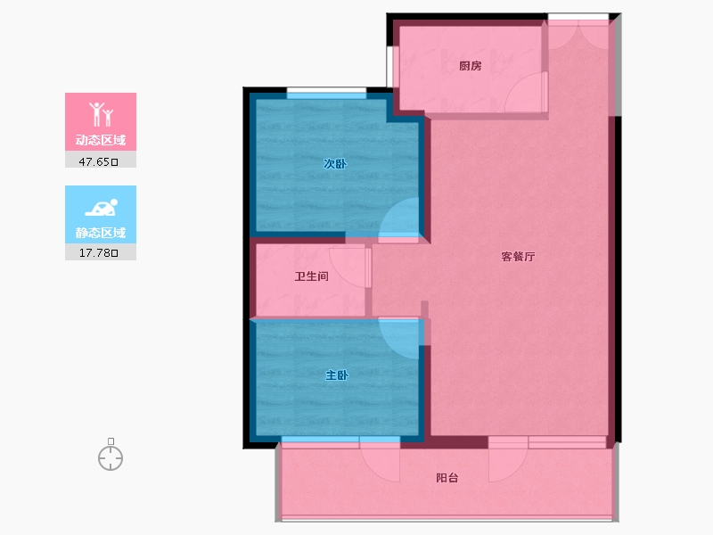 河北省-唐山市-凤城凯旋公馆-58.36-户型库-动静分区