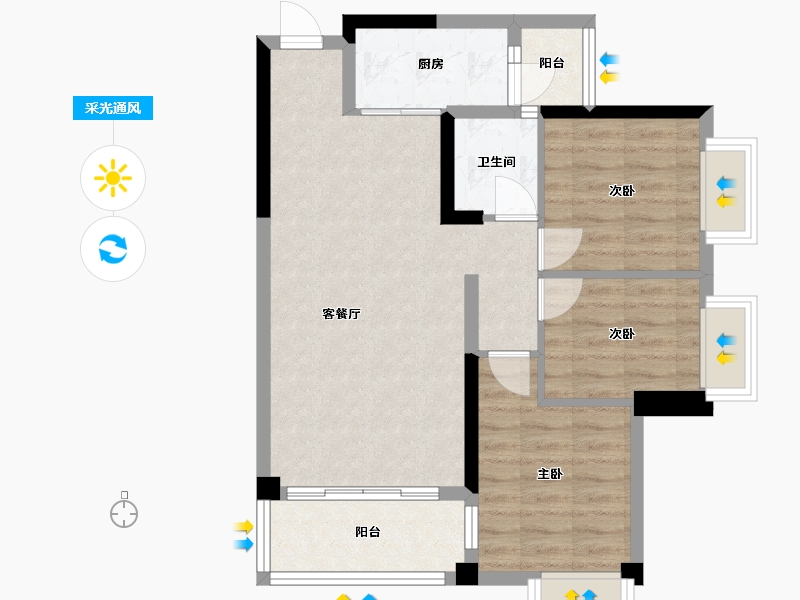 广西壮族自治区-南宁市-银泉一品天誉-69.29-户型库-采光通风