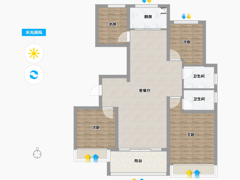 浙江省-温州市-华侨城欢乐天地-102.40-户型库-采光通风