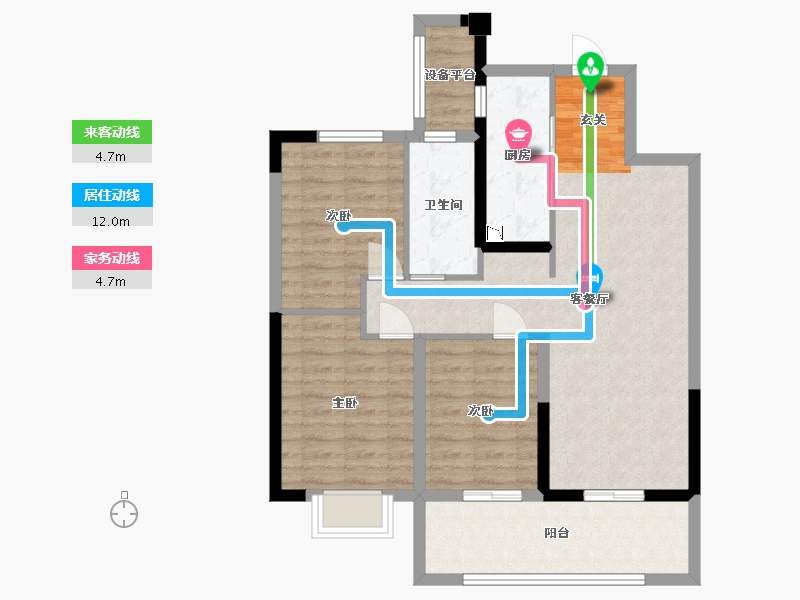 江苏省-常州市-美的・翰林府-85.07-户型库-动静线