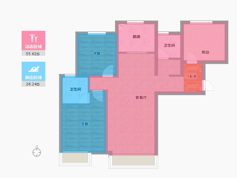 河北省-廊坊市-潮白家园-71.92-户型库-动静分区