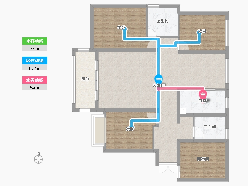 甘肃省-定西市-佳禾广场-109.04-户型库-动静线