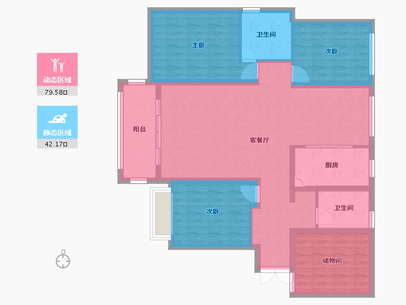 甘肃省-定西市-佳禾广场-109.04-户型库-动静分区