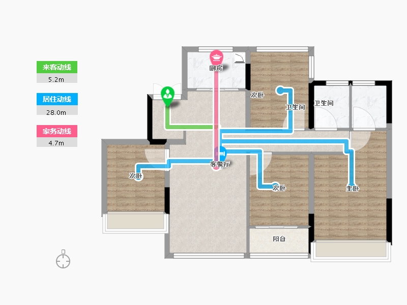 辽宁省-葫芦岛市-国鸿锦悦府-102.40-户型库-动静线