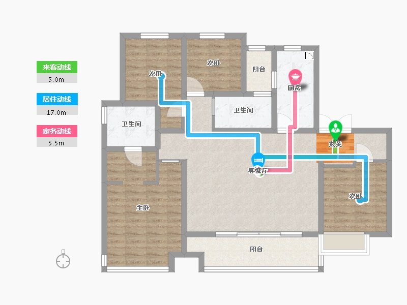 陕西省-西安市-陕建・荣华臻萃府-103.99-户型库-动静线