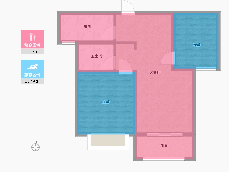 上海-上海市-仁和都市花园-59.44-户型库-动静分区