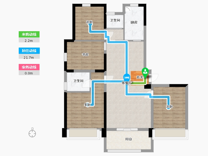 陕西省-宝鸡市-东岭海棠宸景-100.90-户型库-动静线