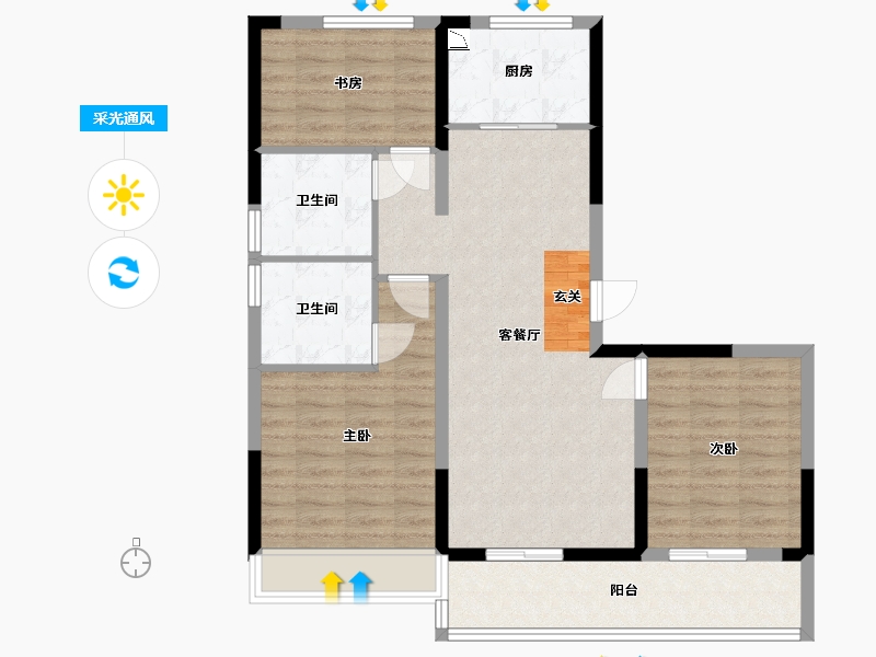 浙江省-舟山市-宋都・悦宸府-88.00-户型库-采光通风