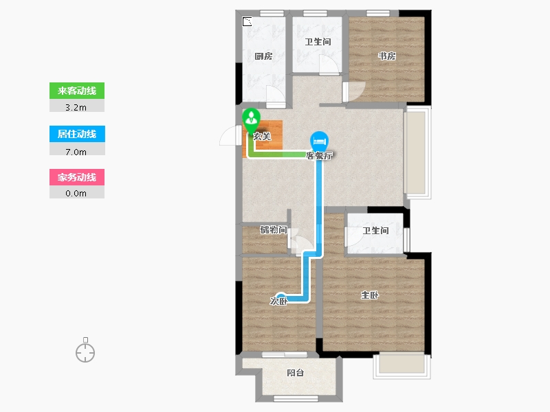 江苏省-常州市-天宁融悦府-89.60-户型库-动静线