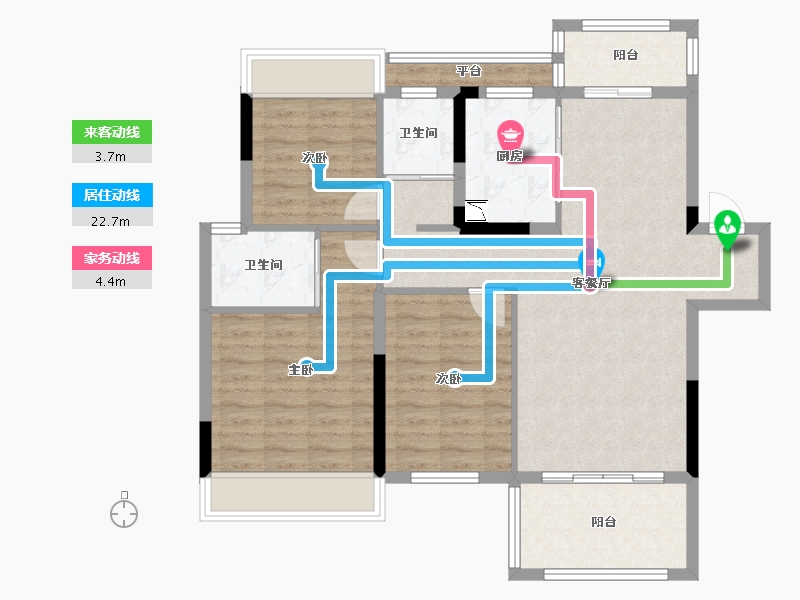 湖北省-鄂州市-罗马假日-95.35-户型库-动静线