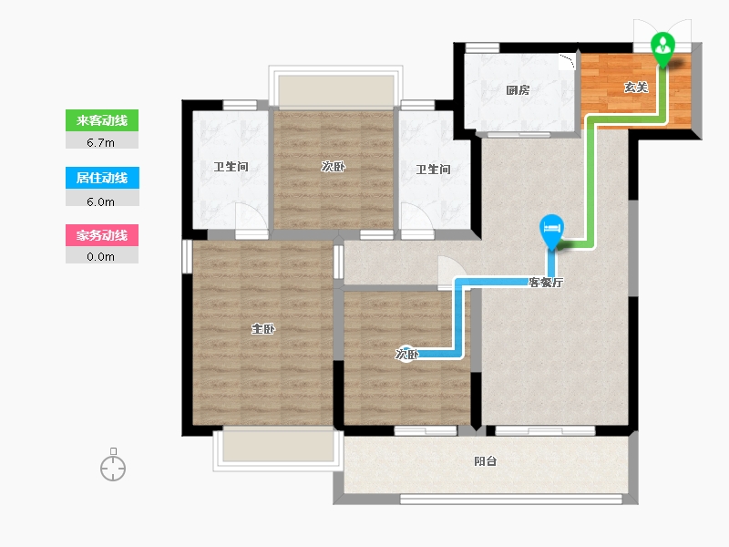 江苏省-常州市-美的世茂云筑-94.40-户型库-动静线