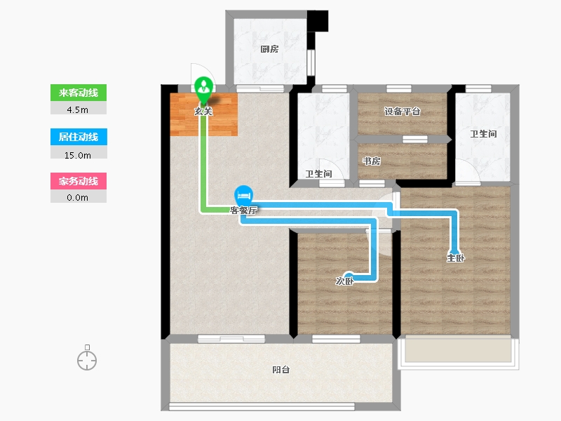 江苏省-常州市-龙湖・景粼天著-91.67-户型库-动静线