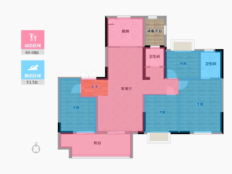 江苏省-常州市-牡丹水岸首府-103.65-户型库-动静分区