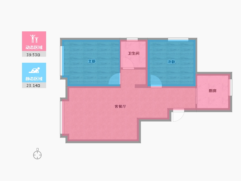 新疆维吾尔自治区-乌鲁木齐市-汇臻城.臻园-55.42-户型库-动静分区