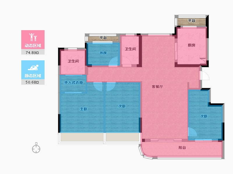 浙江省-温州市-温州龙湖天钜-115.55-户型库-动静分区