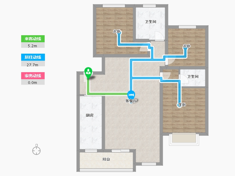 江西省-赣州市-滨江花园-107.00-户型库-动静线