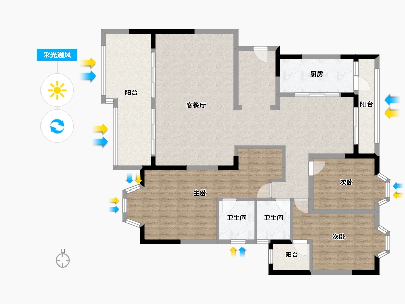 贵州省-贵阳市-乐湾国际城-148.08-户型库-采光通风