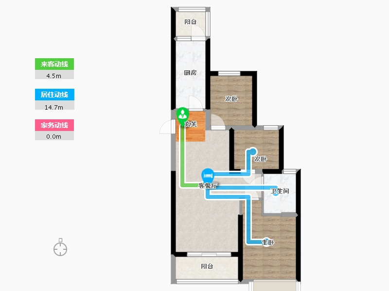 陕西省-渭南市-渭南恒大�B睿府-67.24-户型库-动静线