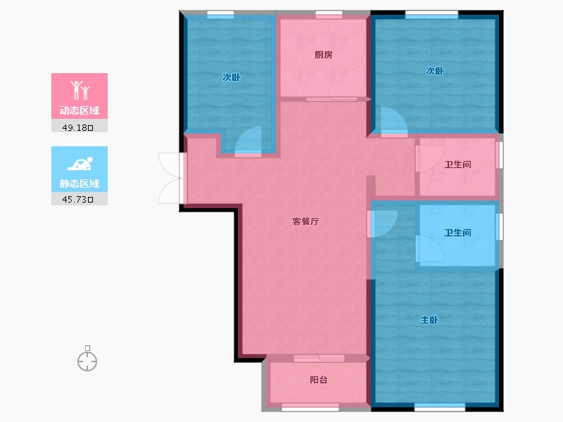 天津-天津市-季景峰阁-84.21-户型库-动静分区