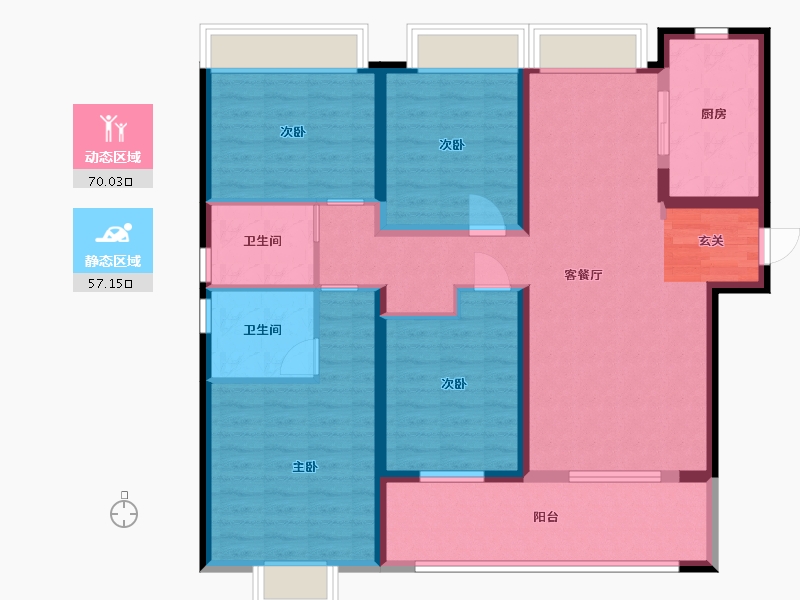 湖南省-长沙市-环球融创会展上东区-113.86-户型库-动静分区