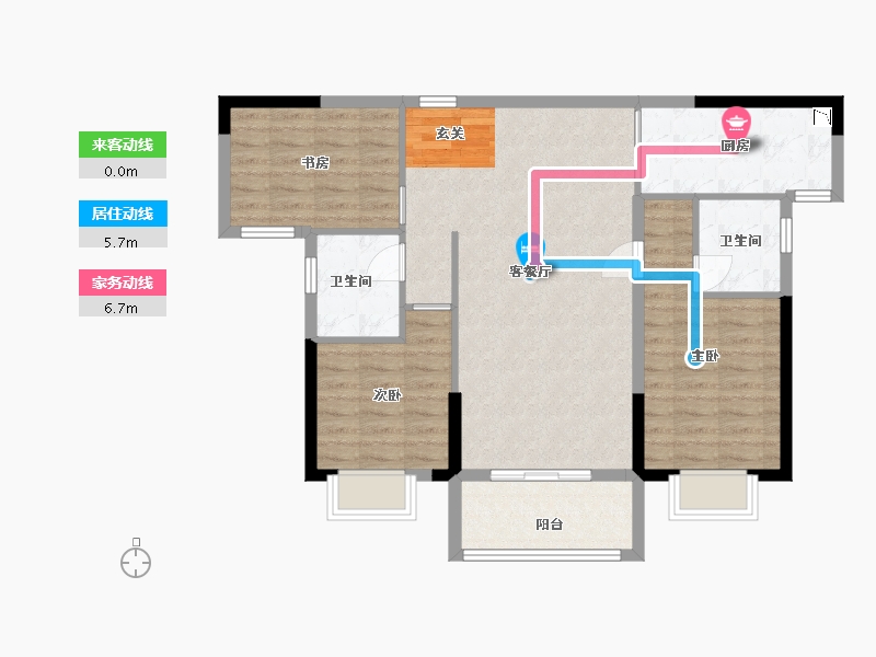 湖南省-长沙市-龙湖・春江悦茗|江寓-84.79-户型库-动静线