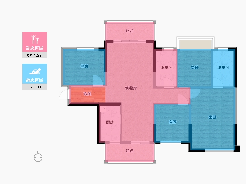 广西壮族自治区-南宁市-盛邦珑悦-93.18-户型库-动静分区