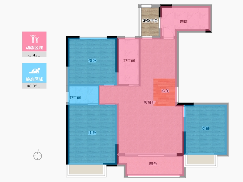 河南省-焦作市-焦作世合万达广场-103.15-户型库-动静分区