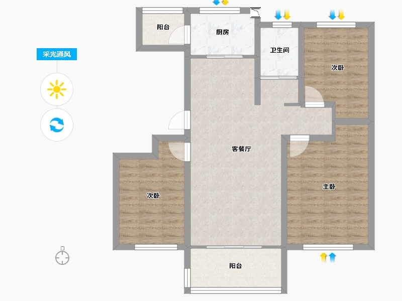 山东省-日照市-盛世城-83.67-户型库-采光通风