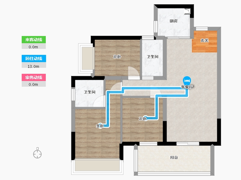 广西壮族自治区-南宁市-五象澜庭府-75.57-户型库-动静线