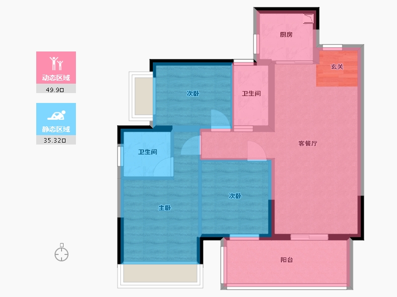 广西壮族自治区-南宁市-五象澜庭府-75.57-户型库-动静分区