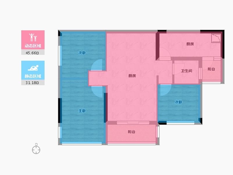 四川省-广元市-金杯半山-67.83-户型库-动静分区