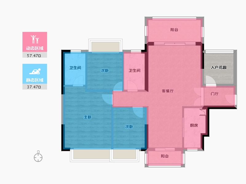 广东省-东莞市-揽胜湾-90.55-户型库-动静分区