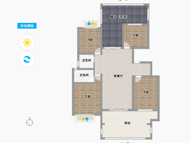 陕西省-汉中市-智慧城-139.21-户型库-采光通风