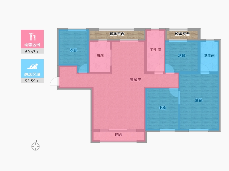 新疆维吾尔自治区-乌鲁木齐市-秦基・澜城-108.43-户型库-动静分区